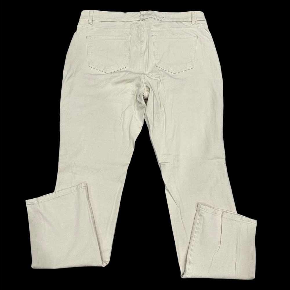 Women’s Chaps 14 Large Jeans Denim Khaki Stretch Flex Waistband Straight NWOT - Picture 4 of 12